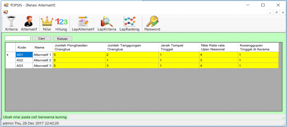 Source Code SPK Metode TOPSIS C Sharp FrmRelAlternatif